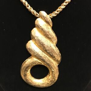 Vintage Statement Gold Etched Modern  Necklace Gold Necklaces